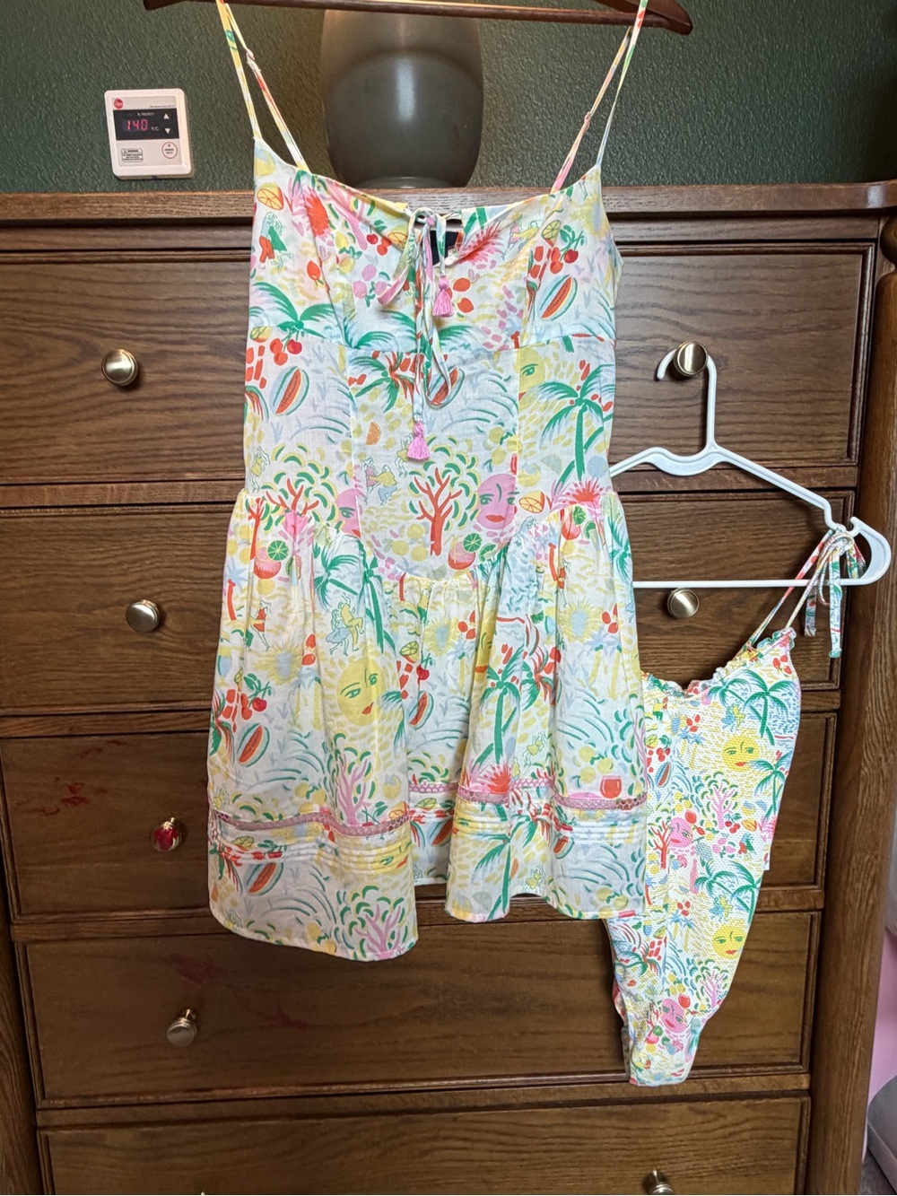Roller Rabbit Floral Multi-Color One Piece Swimsuit with Cover-Up